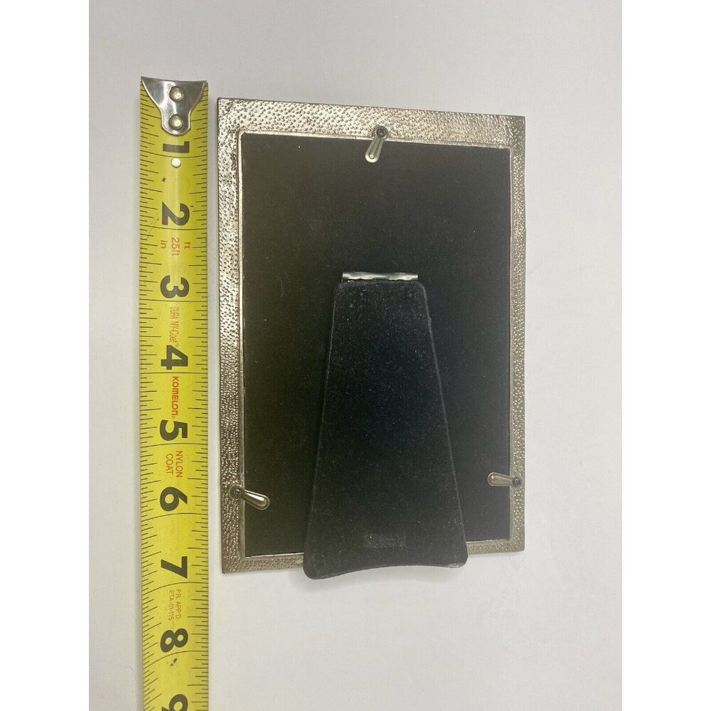 Pryde Interiors Vanilla Cream Enamel Silver Tone 4x6 Photo Frame Wedding Bells - Picture 8 of 9